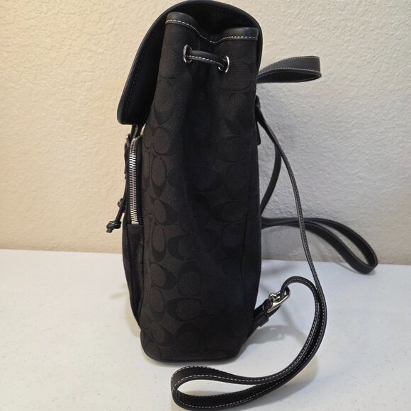Coach Vintage Black Canvas Signature Monogram Back Pack - Picture 11 of 14
